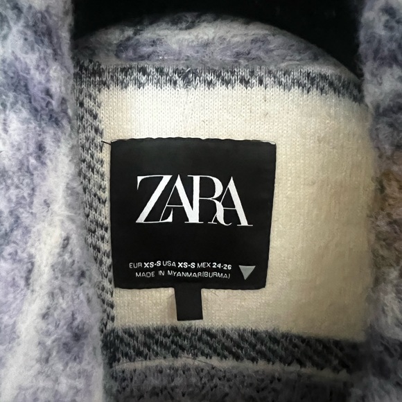 Zara Plaid shacket - Cream, Purple, Brown - Picture 4 of 4